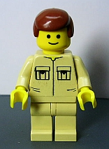 LEGO Minifigure-Shirt with 2 Pockets No Collar, Tan Legs, Reddish Brown Male Hair-Town / City-TWN030-Creative Brick Builders